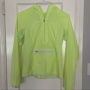 Lululemon neon yellow Shell Pullover Jacket size 4